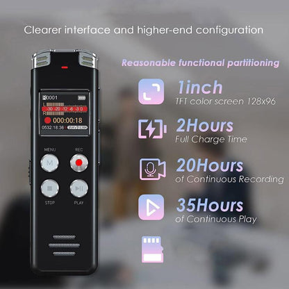 Portable HD Noise-Cancelling Voice-Activated Digital Voice Recorder For Conferences, Capacity: 64GB - Recording Pen by buy2fix | Online Shopping UK | buy2fix