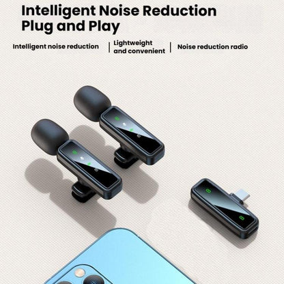 J82 Dual Mic 3 In 1 Interface 8pcs /Set Wireless Collar Clip Microphone Smart Noise Reduction Mini Microphone - Microphone by buy2fix | Online Shopping UK | buy2fix