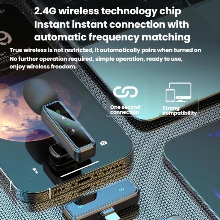 J82 Dual Mic 3 In 1 Interface 8pcs /Set Wireless Collar Clip Microphone Smart Noise Reduction Mini Microphone - Microphone by buy2fix | Online Shopping UK | buy2fix