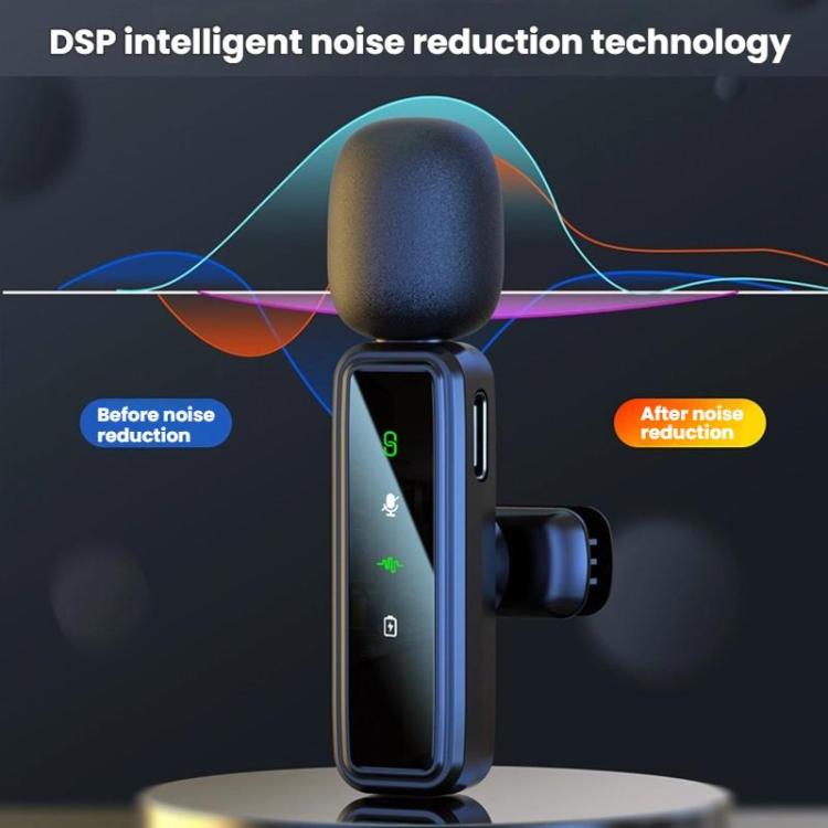 J81 1 To 2 Type-C Interface 9pcs /Set Wireless Collar Clip Microphone Smart Noise Reduction Mini Microphone - Microphone by buy2fix | Online Shopping UK | buy2fix