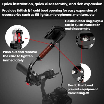 Gimbal Wooden Handle Chute Snail Gimbal Side Handle Grip,For DJI RS 4 Mini / 4 PRO / 3 / 3 Mini / 3 PRO / 2, Spec: With Chute - Other by buy2fix | Online Shopping UK | buy2fix
