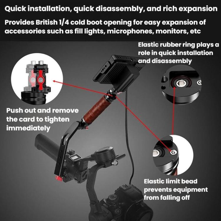 Gimbal Wooden Handle Chute Snail Gimbal Side Handle Grip,For DJI RS 4 Mini / 4 PRO / 3 / 3 Mini / 3 PRO / 2, Spec: Single Handle - Other by buy2fix | Online Shopping UK | buy2fix