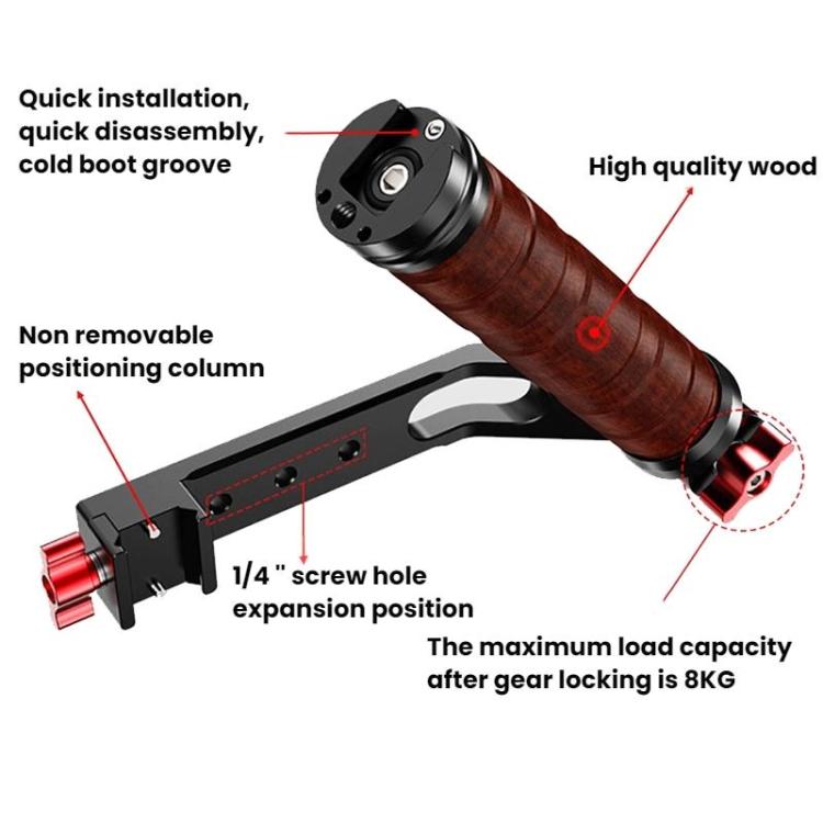Gimbal Wooden Handle Chute Snail Gimbal Side Handle Grip,For DJI RS 4 Mini / 4 PRO / 3 / 3 Mini / 3 PRO / 2, Spec: Single Handle - Other by buy2fix | Online Shopping UK | buy2fix