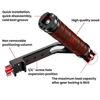 Gimbal Wooden Handle Chute Snail Gimbal Side Handle Grip,For DJI RS 4 Mini / 4 PRO / 3 / 3 Mini / 3 PRO / 2, Spec: Single Handle - Other by buy2fix | Online Shopping UK | buy2fix