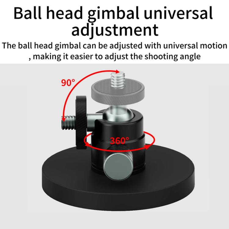 1/4 Ball Head D66mm Magnetic Mount Snail Gimbal Adjustment Bracket - Tripod Heads by buy2fix | Online Shopping UK | buy2fix