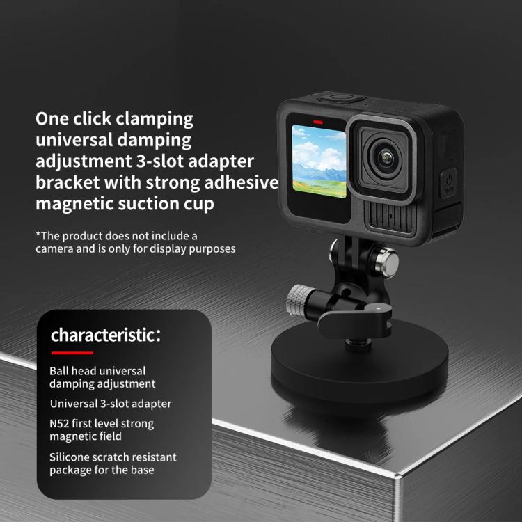 One Click Clamping 3 Card D66mm Magnetic Mount Snail Gimbal Adjustment Bracket - Tripod Heads by buy2fix | Online Shopping UK | buy2fix