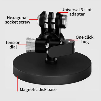 One Click Clamping 3 Card D66mm Magnetic Mount Snail Gimbal Adjustment Bracket - Tripod Heads by buy2fix | Online Shopping UK | buy2fix