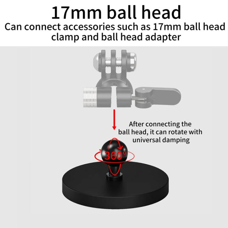 17mm Ball Head D66mm Magnetic Mount Snail Gimbal Adjustment Bracket - Tripod Heads by buy2fix | Online Shopping UK | buy2fix