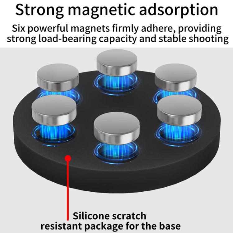 One Click Clamping 3 Card D66mm Magnetic Mount Snail Gimbal Adjustment Bracket - Tripod Heads by buy2fix | Online Shopping UK | buy2fix
