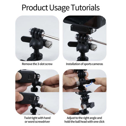 3 Card One Click Clamping Bicycle Stem Camera Mount Cycling Front Light Bracket For Shooting - Holder by buy2fix | Online Shopping UK | buy2fix