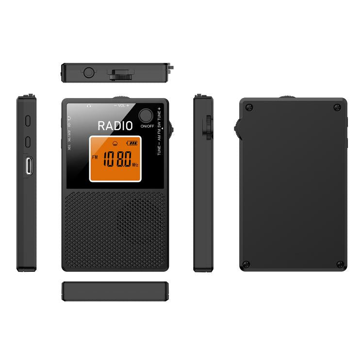 FM/AM/SW Full Band Portable Card Radio(Black) - Radio Player by buy2fix | Online Shopping UK | buy2fix