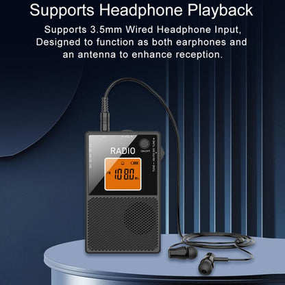 FM/AM/SW Full Band Portable Card Radio(Black) - Radio Player by buy2fix | Online Shopping UK | buy2fix