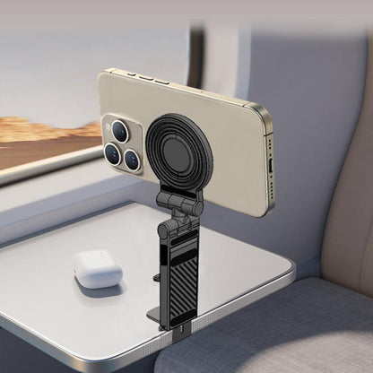 Travel Airplane Magnetic Mobile Phone Holder Adjustable Rotating Desktop Folding Holder(White) - Desktop Holder by buy2fix | Online Shopping UK | buy2fix