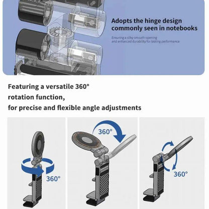 Travel Airplane Magnetic Mobile Phone Holder Adjustable Rotating Desktop Folding Holder(White) - Desktop Holder by buy2fix | Online Shopping UK | buy2fix