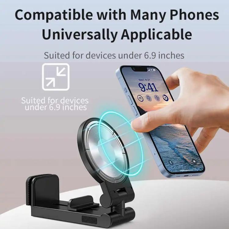 Travel Airplane Magnetic Mobile Phone Holder Adjustable Rotating Desktop Folding Holder(White) - Desktop Holder by buy2fix | Online Shopping UK | buy2fix