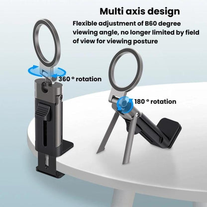 Mechanical Dog Shape Magnetic Travel Mobile Phone Holder Portable Desktop 360 Degree Rotating Lazy Holder(Black) - Desktop Holder by buy2fix | Online Shopping UK | buy2fix