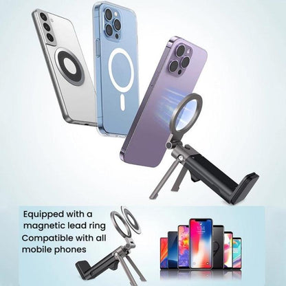 Mechanical Dog Shape Magnetic Travel Mobile Phone Holder Portable Desktop 360 Degree Rotating Lazy Holder(Black) - Desktop Holder by buy2fix | Online Shopping UK | buy2fix