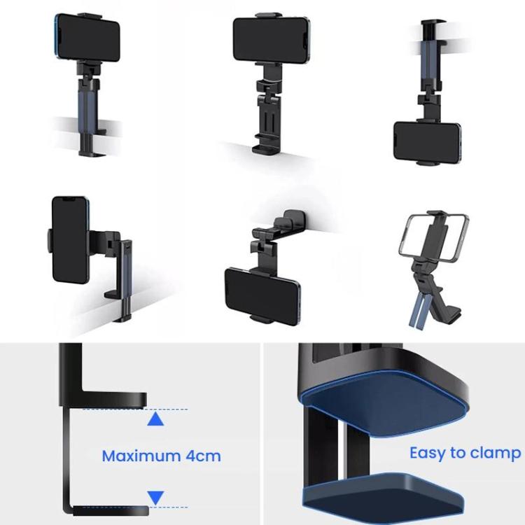 Multi-Functional Travel Mini Desktop Stand Adjustable Rotating Folding Portable Mobile Phone Stand(Black) - Desktop Holder by buy2fix | Online Shopping UK | buy2fix