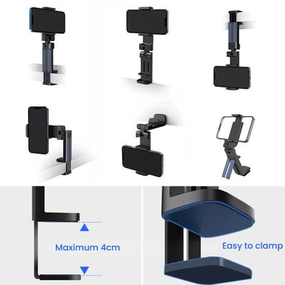 Multi-Functional Travel Mini Desktop Stand Adjustable Rotating Folding Portable Mobile Phone Stand(Black) - Desktop Holder by buy2fix | Online Shopping UK | buy2fix