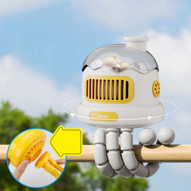 Octopus Clip-On Handheld Silent Bladeless Fan For Strollers, Color: Non-oscillating White - Electric Fans by buy2fix | Online Shopping UK | buy2fix