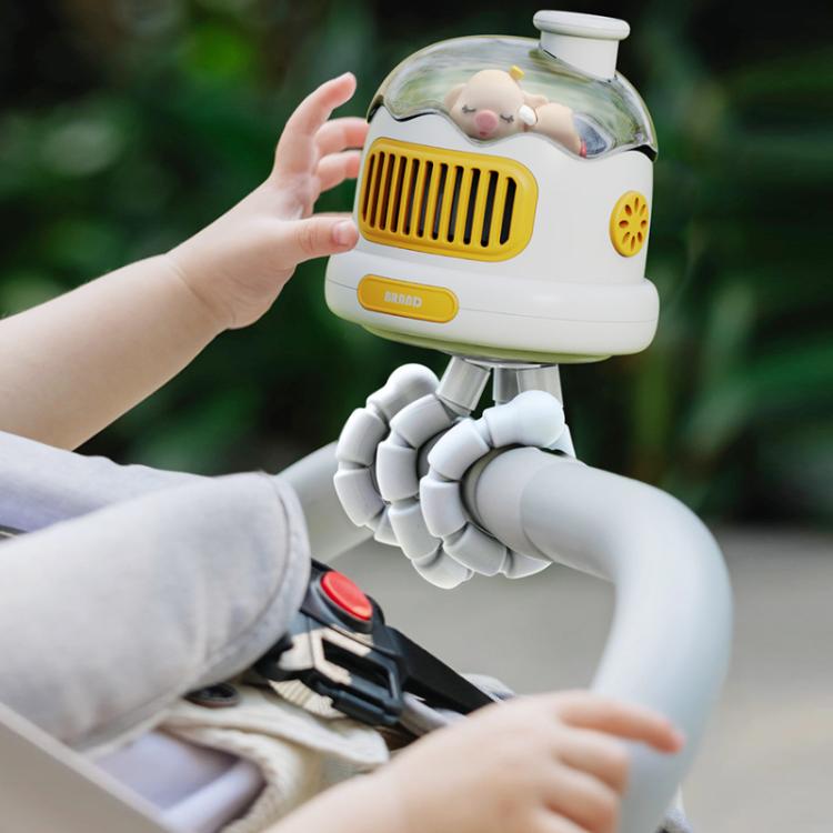 Octopus Clip-On Handheld Silent Bladeless Fan For Strollers, Color: Non-oscillating Yellow - Electric Fans by buy2fix | Online Shopping UK | buy2fix