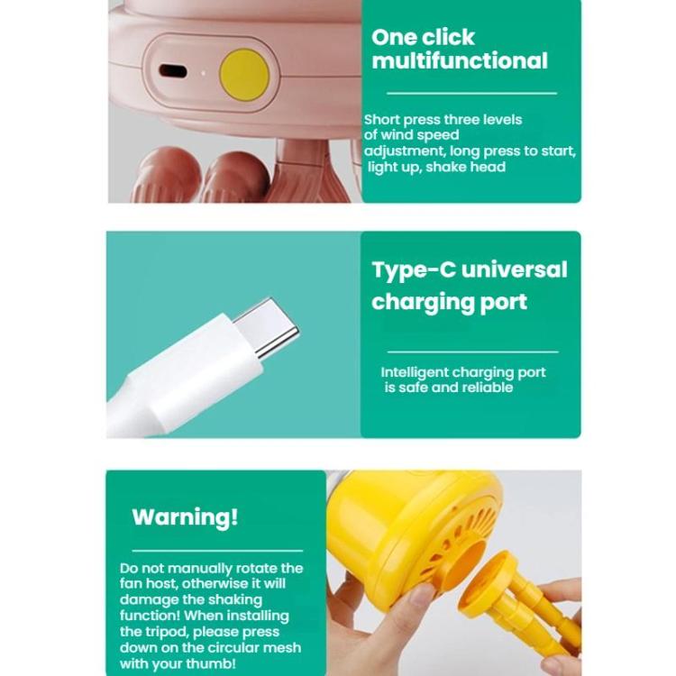 Octopus Clip-On Handheld Silent Bladeless Fan For Strollers, Color: Oscillating White - Electric Fans by buy2fix | Online Shopping UK | buy2fix