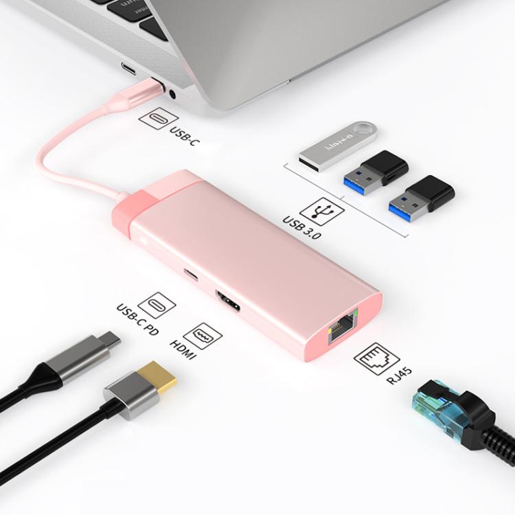 BS6A Metal Type-C Docking Station USB HUB Computer Multi Functional Expansion Dock - USB HUB by buy2fix | Online Shopping UK | buy2fix