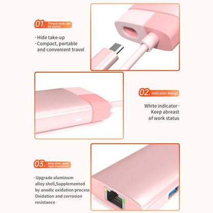 BS6A Metal Type-C Docking Station USB HUB Computer Multi Functional Expansion Dock - USB HUB by buy2fix | Online Shopping UK | buy2fix