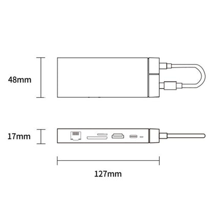 BS10A Metal Type-C Docking Station USB HUB Computer Multi Functional Expansion Dock - USB HUB by buy2fix | Online Shopping UK | buy2fix