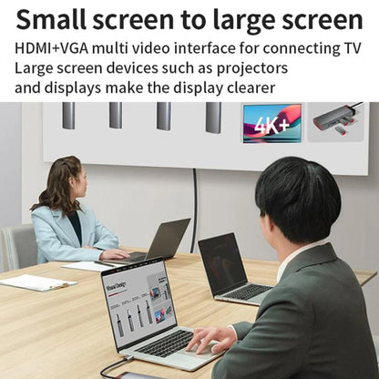 BS12A Metal Type-C Docking Station USB HUB Computer Multi Functional Expansion Dock - USB HUB by buy2fix | Online Shopping UK | buy2fix