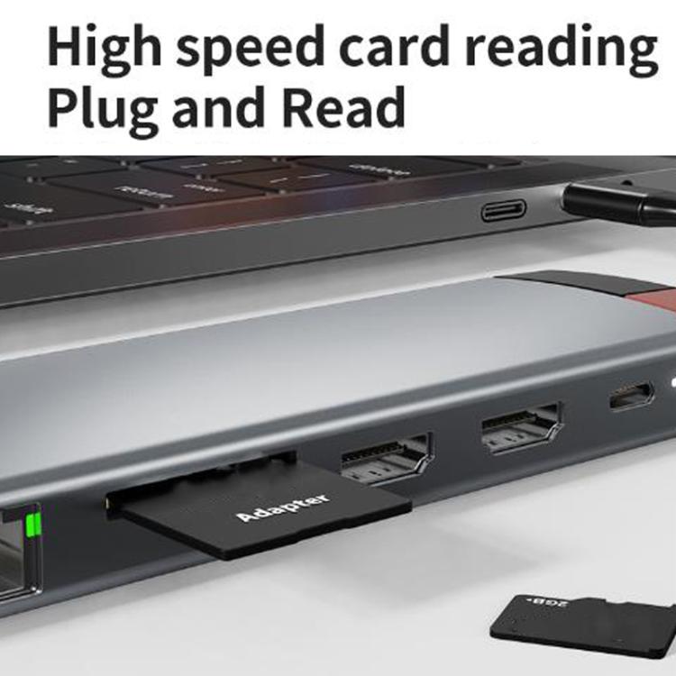 BS12A Metal Type-C Docking Station USB HUB Computer Multi Functional Expansion Dock - USB HUB by buy2fix | Online Shopping UK | buy2fix