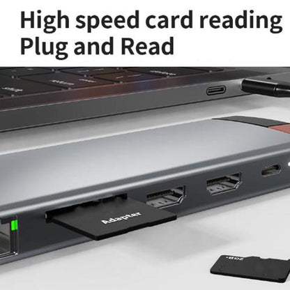 BS12A Metal Type-C Docking Station USB HUB Computer Multi Functional Expansion Dock - USB HUB by buy2fix | Online Shopping UK | buy2fix