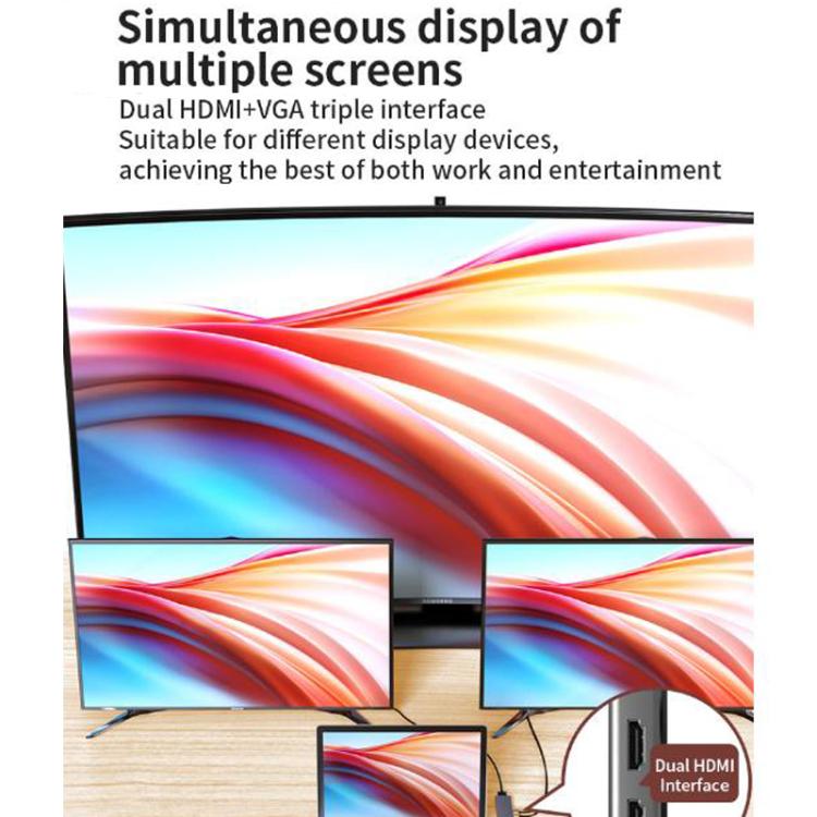 BS12A Metal Type-C Docking Station USB HUB Computer Multi Functional Expansion Dock - USB HUB by buy2fix | Online Shopping UK | buy2fix