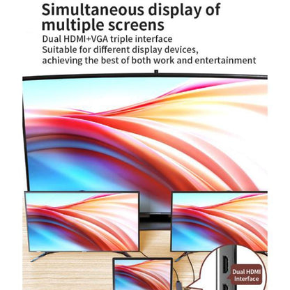 BS12A Metal Type-C Docking Station USB HUB Computer Multi Functional Expansion Dock - USB HUB by buy2fix | Online Shopping UK | buy2fix