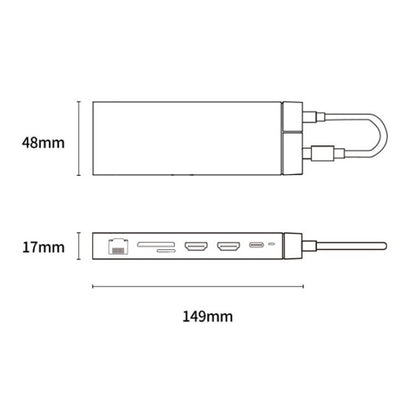 BS12A Metal Type-C Docking Station USB HUB Computer Multi Functional Expansion Dock - USB HUB by buy2fix | Online Shopping UK | buy2fix