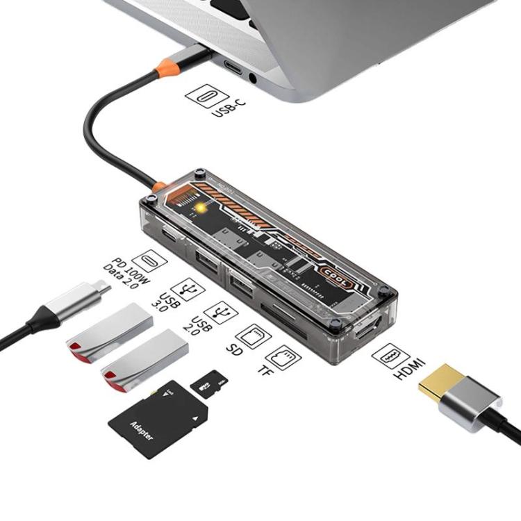 SW6H Type-C Docking Station USB HUB Multi Port Hub Computer Converter - USB HUB by buy2fix | Online Shopping UK | buy2fix
