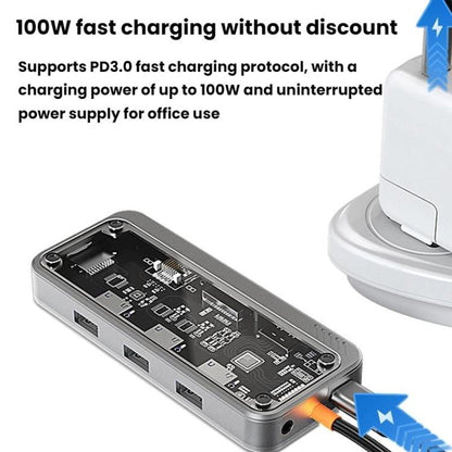 SW6H Type-C Docking Station USB HUB Multi Port Hub Computer Converter - USB HUB by buy2fix | Online Shopping UK | buy2fix