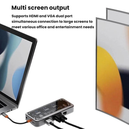 SW6H Type-C Docking Station USB HUB Multi Port Hub Computer Converter - USB HUB by buy2fix | Online Shopping UK | buy2fix