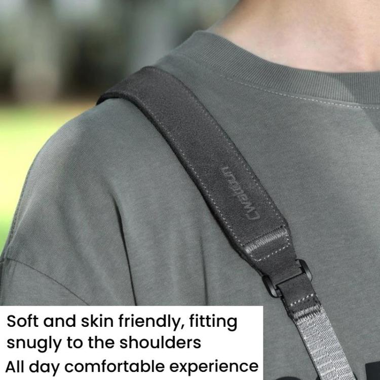 Cwatcun D213  Medium Universal Camera Shoulder Strap Matte Leather Quick Release Strap(Dark Gray) - Camera Strap by Cwatcun | Online Shopping UK | buy2fix