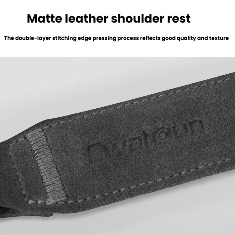 Cwatcun D213  Medium Universal Camera Shoulder Strap Matte Leather Quick Release Strap(Dark Gray) - Camera Strap by Cwatcun | Online Shopping UK | buy2fix