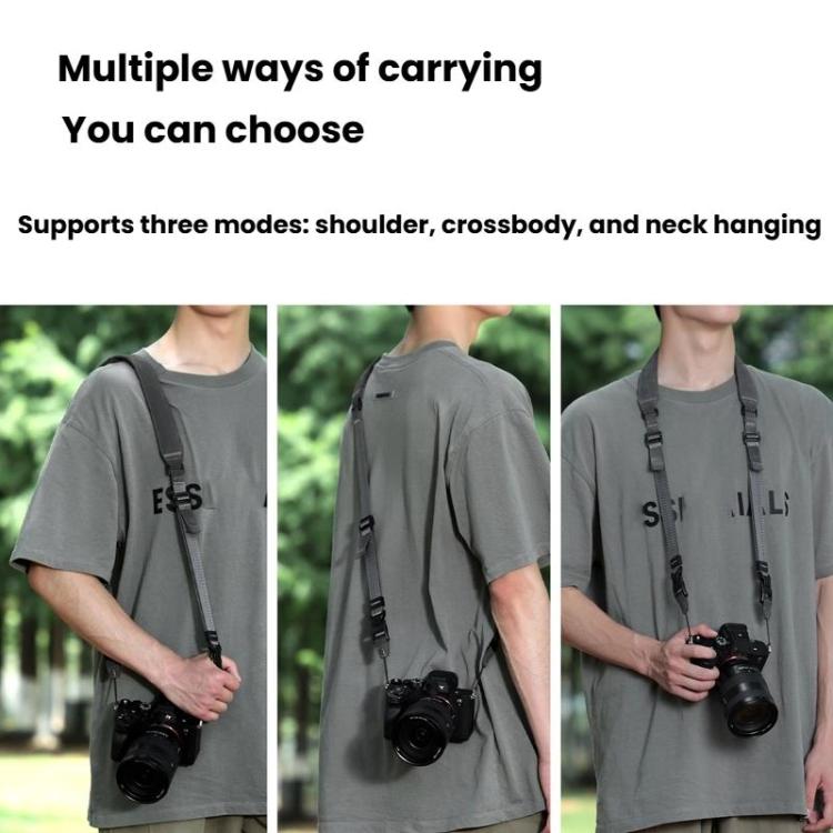 Cwatcun D213  Medium Universal Camera Shoulder Strap Matte Leather Quick Release Strap(Dark Gray) - Camera Strap by Cwatcun | Online Shopping UK | buy2fix