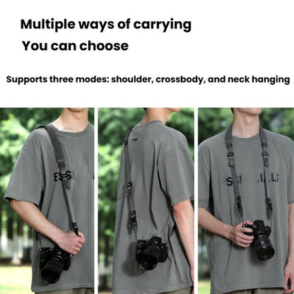 Cwatcun D213  Medium Universal Camera Shoulder Strap Matte Leather Quick Release Strap(Dark Gray) - Camera Strap by Cwatcun | Online Shopping UK | buy2fix