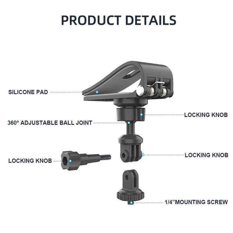 Car Sun Visor Bracket Panoramic Sports Camera Phone Vehicle Mount Base(With Phone Clip) - Universal Car Holders by buy2fix | Online Shopping UK | buy2fix