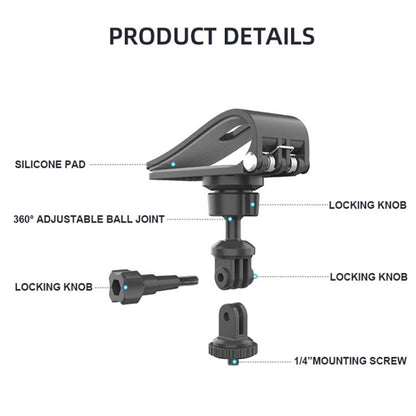 Car Sun Visor Bracket Panoramic Sports Camera Phone Vehicle Mount Base(With Phone Clip) - Universal Car Holders by buy2fix | Online Shopping UK | buy2fix