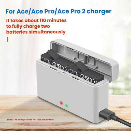 For Insta360 Ace Pro 2/Ace Pro/Ace YX Dual-Slot Fast Charger Battery Charging Station(Silver Gray) - Others by YX | Online Shopping UK | buy2fix