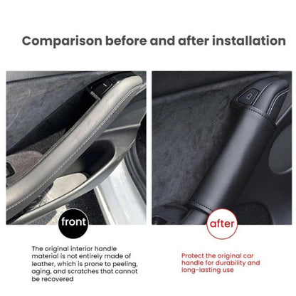 For Tesla Model 3/Y Interior Door Handle Cover Modification(Black) - Car Interior Mouldings by buy2fix | Online Shopping UK | buy2fix