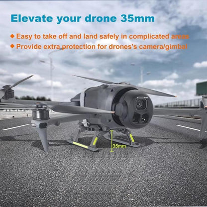 For DJI Mavic 4 Pro Drone YX  Foldable Heightening Landing Gear with Reflective Strips(Gray) - Holder Series by YX | Online Shopping UK | buy2fix