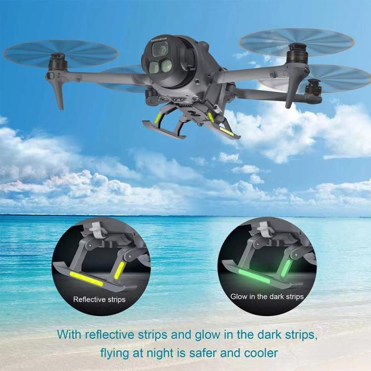 For DJI Mavic 4 Pro Drone YX  Foldable Heightening Landing Gear with Reflective Strips(Gray) - Holder Series by YX | Online Shopping UK | buy2fix