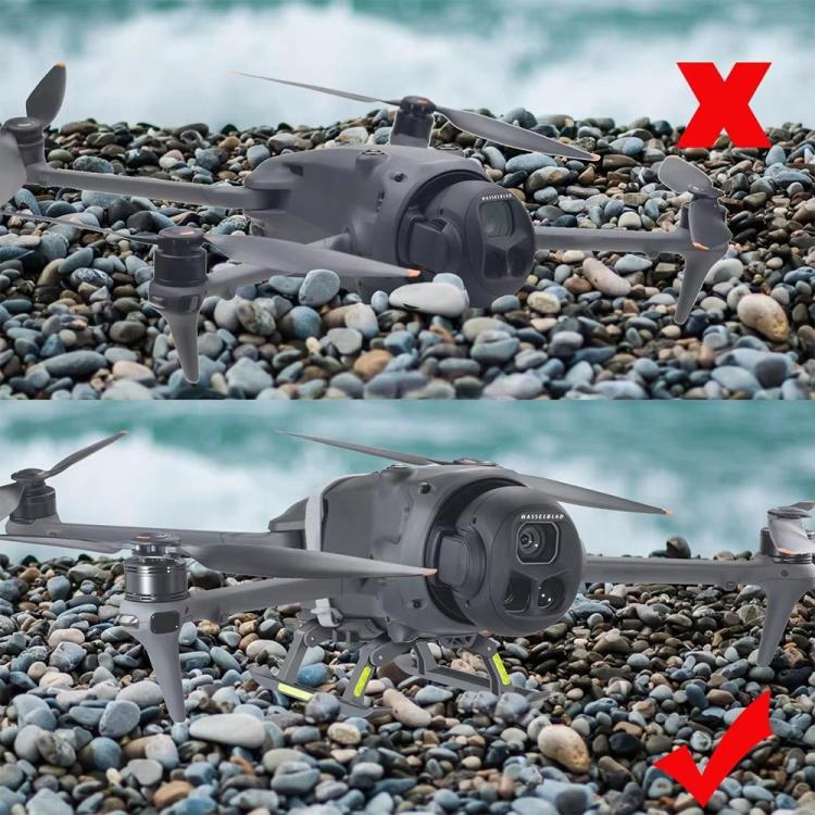 For DJI Mavic 4 Pro Drone YX  Foldable Heightening Landing Gear with Reflective Strips(Gray) - Holder Series by YX | Online Shopping UK | buy2fix