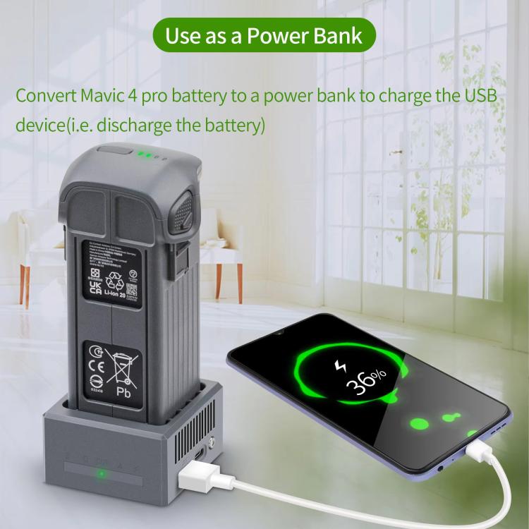 For DJI Mavic 4 Pro Drone YX Fast Charger Charging Station Battery Health Management(Gray) - Charger by YX | Online Shopping UK | buy2fix